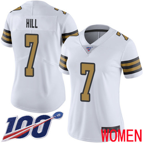 New Orleans Saints Limited White Women Taysom Hill Jersey NFL Football #7 100th Season Rush Vapor Untouchable Jersey